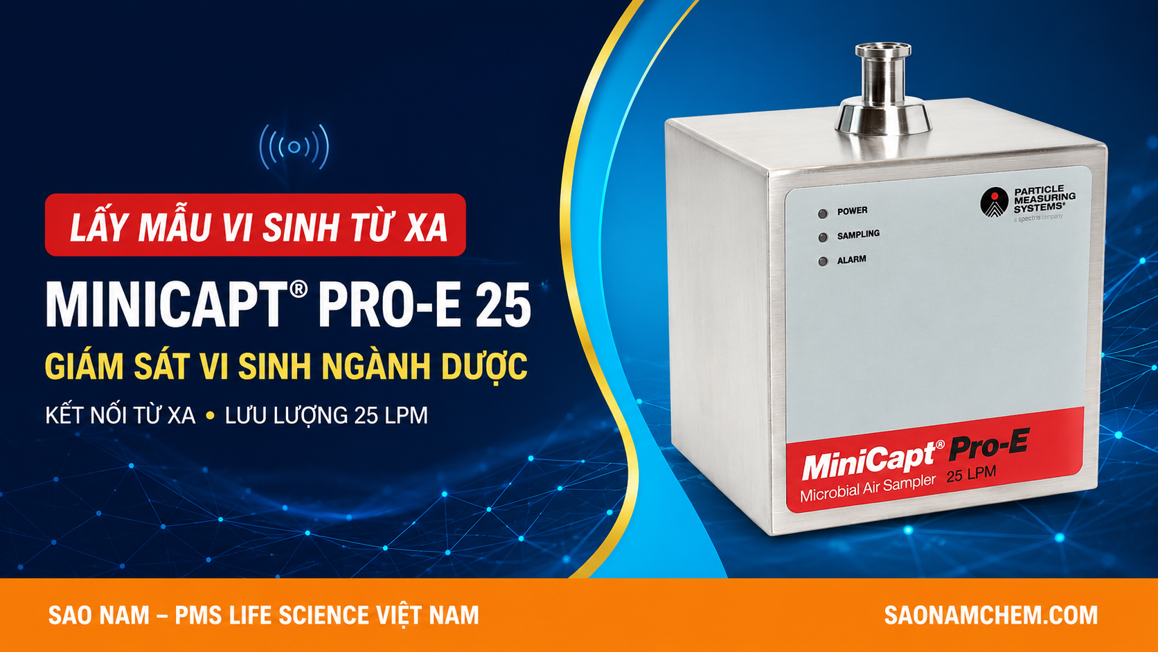 MiniCapt® Pro-E 25 – Lấy mẫu vi sinh từ xa ngành dược